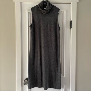 Old Navy Women's gray with gold shimmer thread turtle neck tank dress